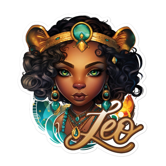 Black Girl Leo Zodiac Sticker