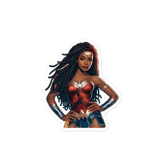 Black Wonder Woman Sticker, Superhero Laptop Decal, Vinyl Bumper Sticker, Car Window Decal, Comic Book Fan Gift