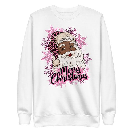 Black Santa Merry Christmas Sweatshirt, African-American Santa